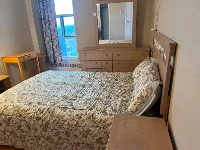 Bus stop in-front of the building, close to all necessities. Laundry in- suite.
