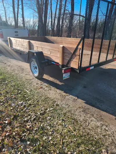 New built 14' utility trailer. Never registered. 2 x 4 x 3/16 rectangular tubing. 2 x 3 x 3/16 angle...