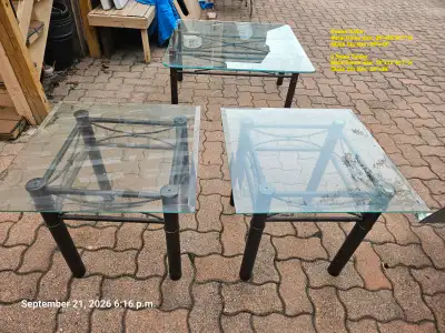 Set of 3, Glass Coffee Table size: 39’’X39’’ & 24’’x24’’ for $50, View more