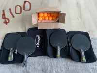 Table tennis paddles x4 (box of balls included)