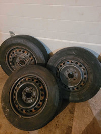 3 tires with rims 
