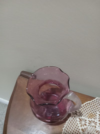 CRANBERRY- RUBI GLASS- HAND  BLOWN GLASS VASES