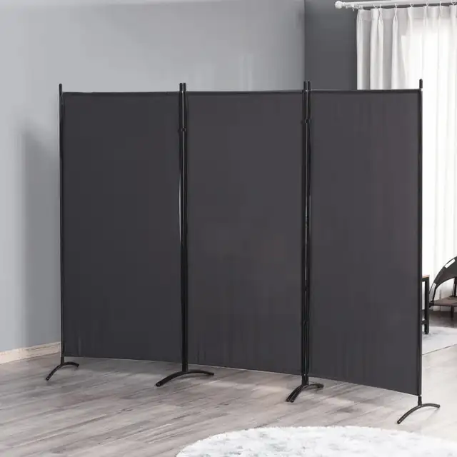 6' 3 Panel Room Divider, Double Hinged Folding Wall Divider, Ind in Storage & Organization in Markham / York Region - Image 8
