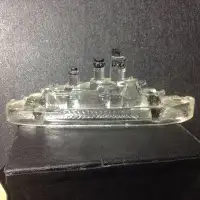 Vtg 1940s JH Millstein Figural Miniature Battleship Glass Candy
