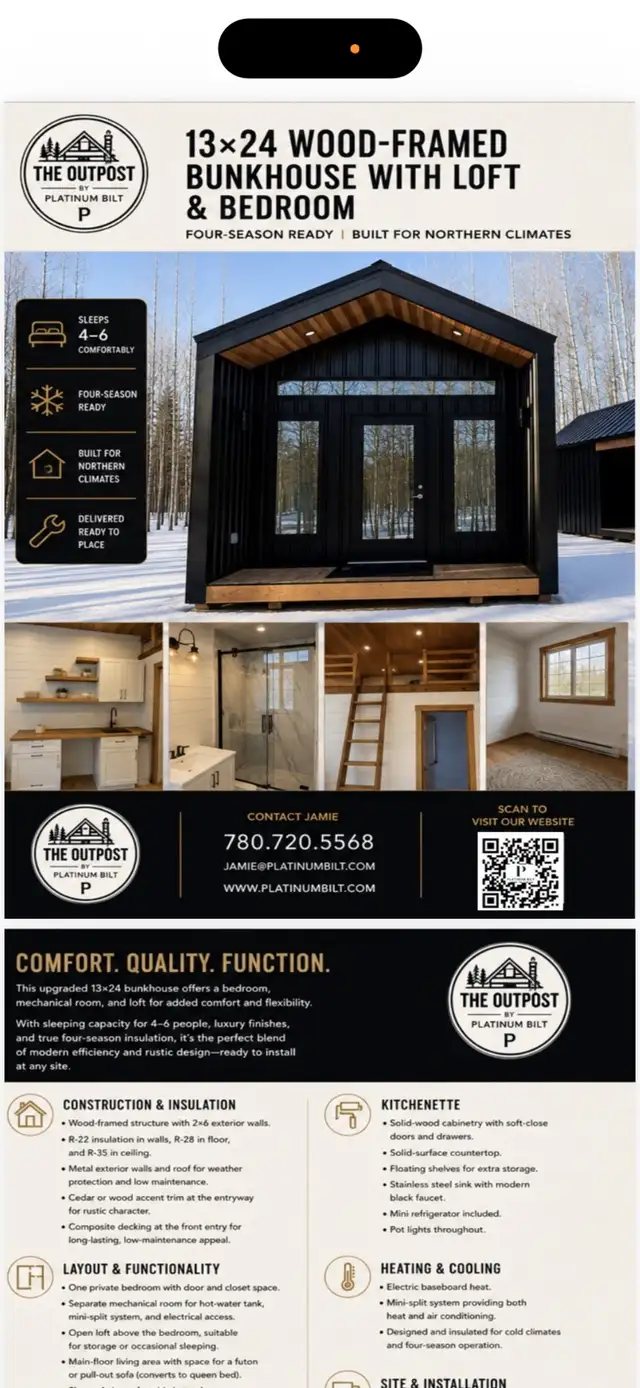 Platinum Bilt 13x24 Wood-Framed Bunkhouse
