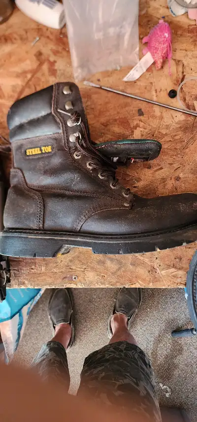 Iron Tough Steel Toe Work Boots Size 9.5, View more