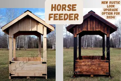 A great design for larger livestock/horses. A bale of hay fits perfectly inside and helps avoid hay...