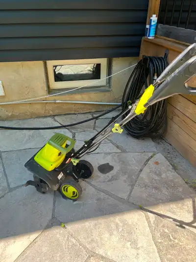 Rototiller used once for small garden. Like new. Broadcast spreader in excellent condition. $65 for...