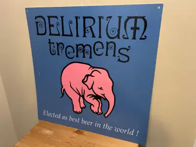 XLarge Vintage Delirium Tremens Beer bar sign, View more