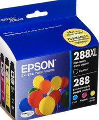 Epson T288XL-BCS Cartridge Ink, 4 Pack, Black