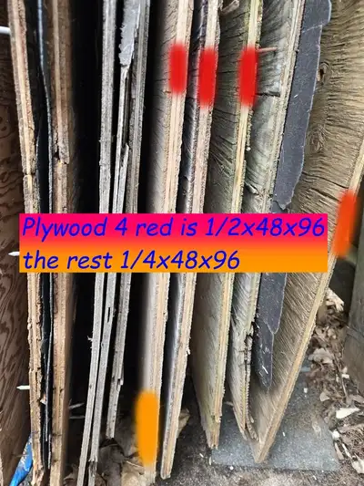 4 New thick Roofing Plywood and 7 more reg. $120