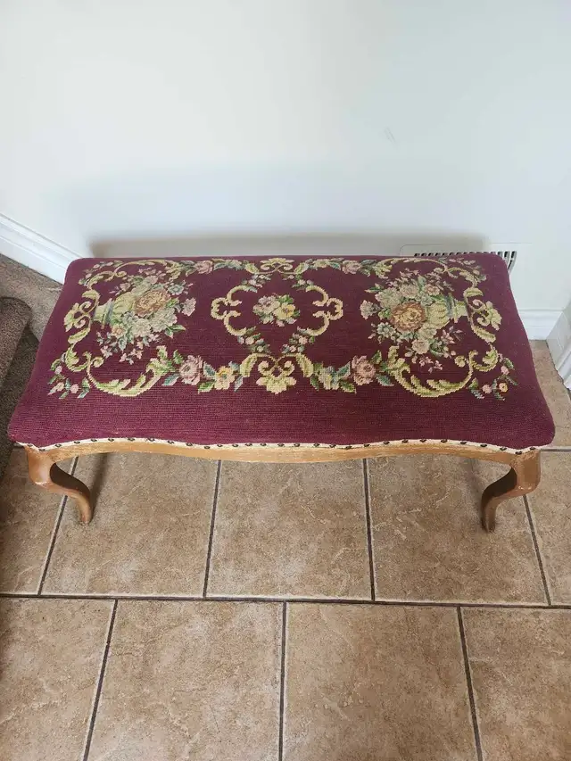 vintage needlepoint vanity chair with matching bench. | Other ...