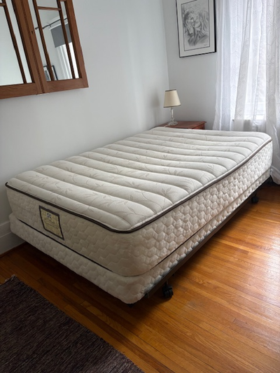 Twin Bed on metal frame with mattress, View more
