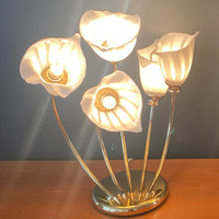 VINTAGE MID CENTURY MODERN  MURANO GLASS LILY TULIP TABLE LAMP