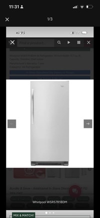 New Whirlpool WSR57R18DM All Frezeer  Mississauga / Peel Region Toronto (GTA) Preview