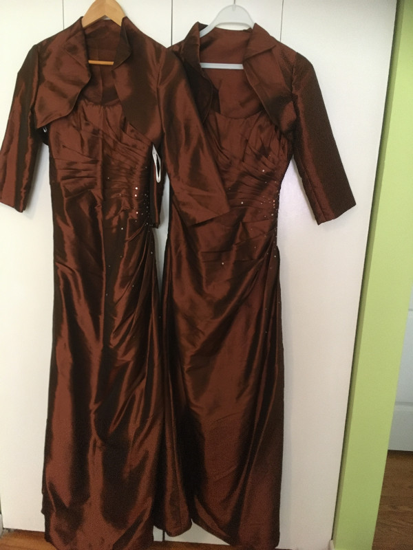 2 Bronze Bridesmaid Dresses with Bolero in Wedding in Oakville / Halton Region - Image 2