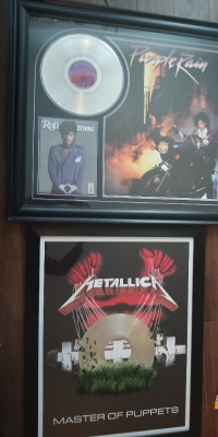 Prince and Metallica picture with frame