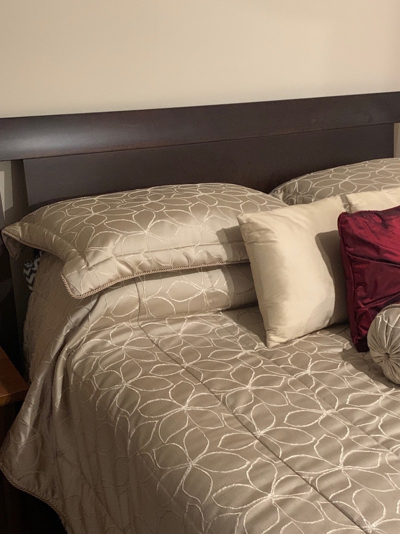 Queen Bed frame with head board and foot board Bedding City of