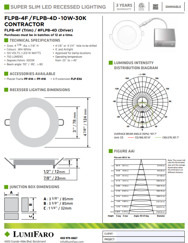 LUMIFARO FLPB-4D LED Driver 120V à 45V 10W for SUPER SLIM 2-Pin in Indoor Lighting & Fans in Laval / North Shore - Image 3