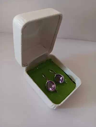 Sterling Silver/Light Purple GemStone Earrings: • I received these beautiful earrings as a gift arou...