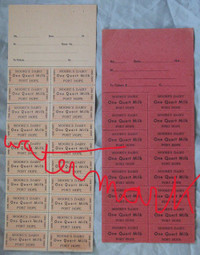 RARE MOORE'S DAIRY PORT HOPE ONTARIO TICKETS c1900's-40's