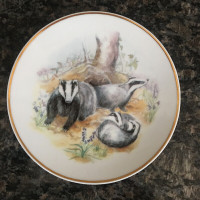Vintage wildlife of Britain collectors plate -Badger
