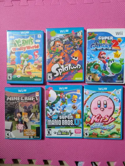 Yoshi's Woolly World $20 Splatoon $10 Super mario galaxy 2 - SOLD Minecraft $25 New Super Mario Bros...