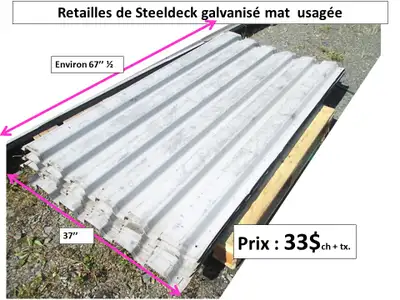 steel deck galv. (tôle à plancher) 37'' x 37''1/2, 67'' 1/2 ..., View more