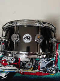 DW Collectors 14x6.5 Black Nickel over Brass Shell Snare Drum.