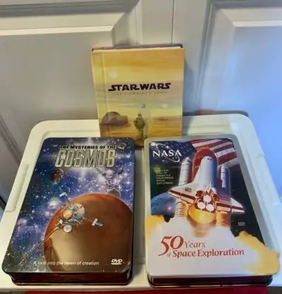 #1 NASA 50 YEARS OF SPACE EXPLORATION Dvd Box Set - 40$ #2 The Mysteries of the Cosmos (Tin Can Sele...