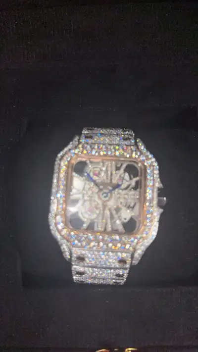 Men’s vvs1 moissanite watch passes diamond tester