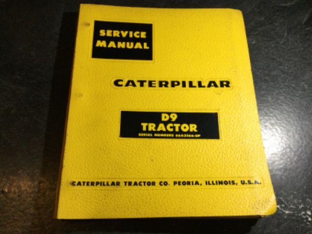 Caterpillar D9 Tractor Service Manual Bulldozer Crawler in Non-fiction in Parksville / Qualicum Beach