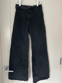 Zara Black Denim Marine Pant Size 2 (fits like a 0)