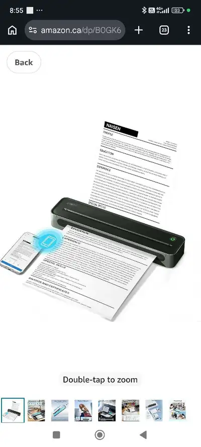 D90E Portable Printer Wireless for Travel, Bluetooth & USB Inkle, View more