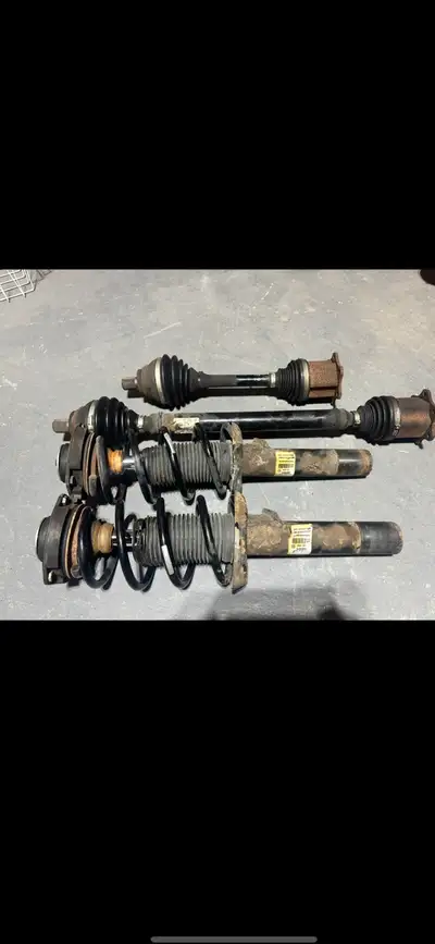 One shock spring is broken other is good along with both cv axles both good From a 2015 jetta tdi