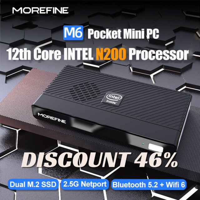 MOREFINE M6 Mini PC 12th Gen Intel N200 2.9GHz Windows 11 DDR5 2 in Desktop Computers in Hope / Kent - Image 2