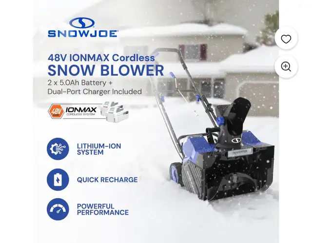 Snow Joe Electric Snow Blower in Snowblowers in Ottawa - Image 3