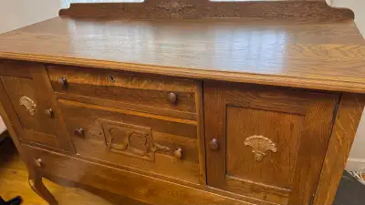 Antique Oak Sideboard, View more