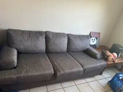 Grey 3-Seater Sofa | Moving Sale | OBO, View more