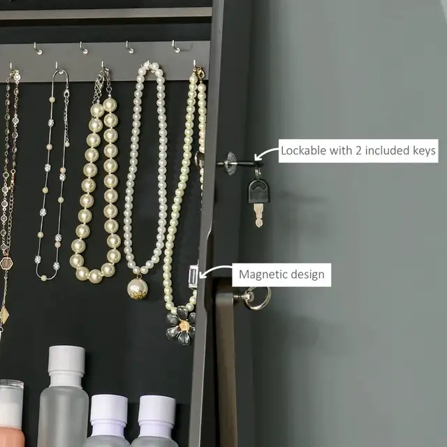 Mirror Jewelry Cabinet Armoire, Lockable Jewelry Organizer  in Home Décor & Accents in Markham / York Region - Image 6
