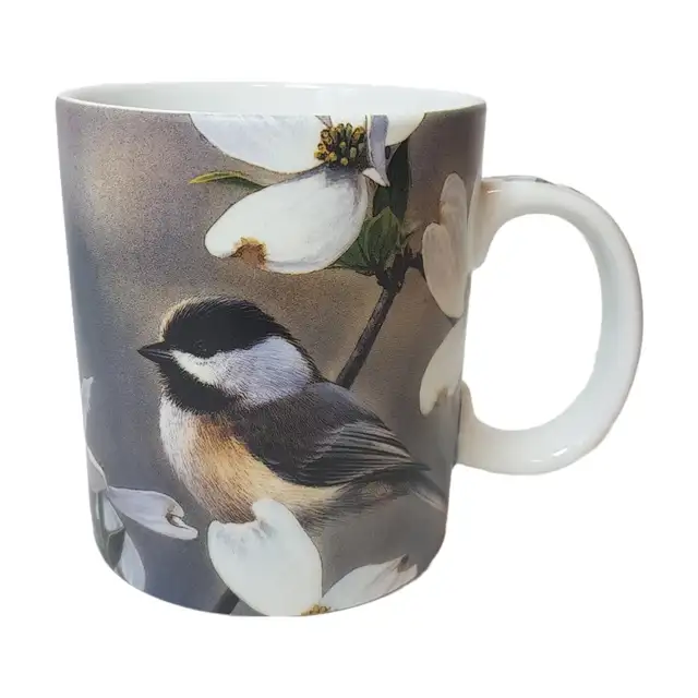 "Springtime Chickadees" by Russell Cobane Reflective Art Mug in Kitchen & Dining Wares in St. Albert - Image 2
