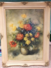 Large floral repro on canvas by popular artist Pierre Sorel