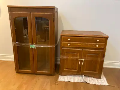 Shermag Solid Oak Bookcase / China Cabinet, View more
