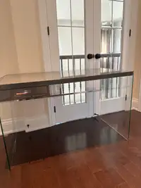 Desk made of wood & glass 