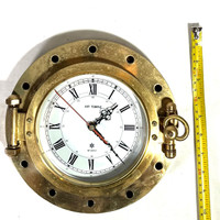 Brass Port Hole Wall Clock / Great For Sailboat Or Home Use 
