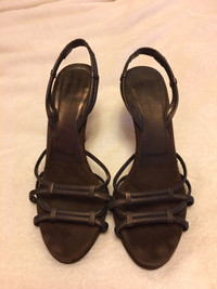 Donna Karan Couture Collection brown suede strappy shoes size 6