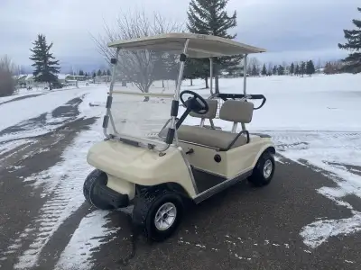 Club Car DS gas golf cart up for sale in very nice condition fires right up and runs great!! Cart it...