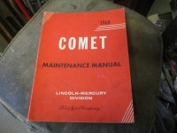 1960 FORD LINCOLN MERCURY COMET MAINTENANCE MANUAL BOOK $20.