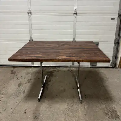 Modern MDF Wood-Look Dining Table with Metal Legs, View more