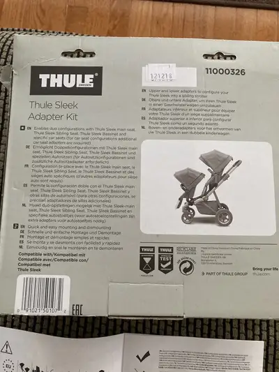 It is brand new and comes with the instructions and box Thule Sleek adapter kit contains upper and l...